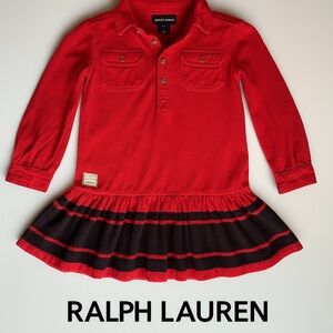 Ralph Lauren Girl’s Red Knit Polo Dress – Size 6